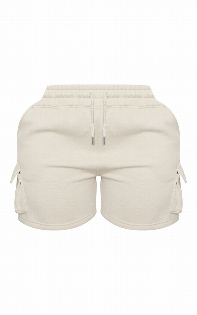 Grey Pretty Little Thing Shape Stone Pocket Detail Shorts | KXBAMOT-39