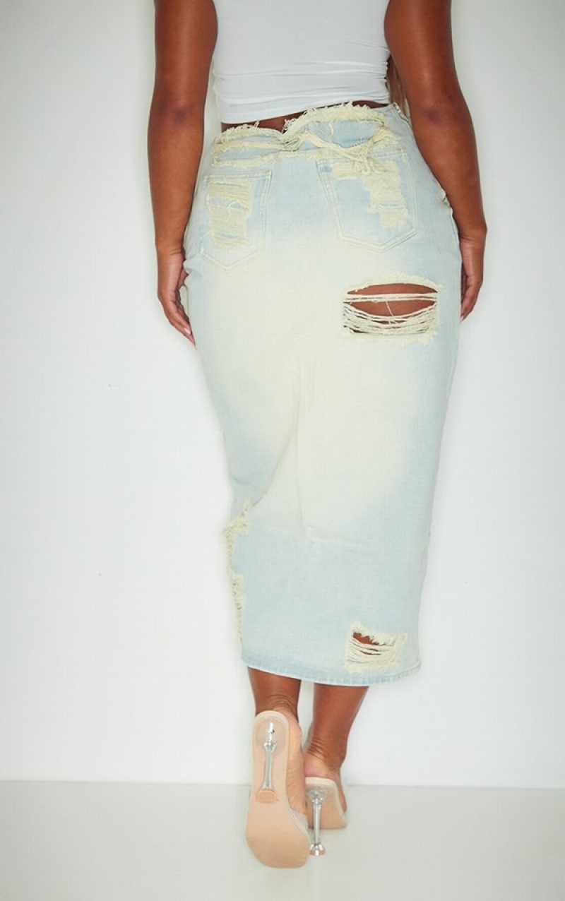 Grey Pretty Little Thing Shape Stone Ripped Detail Skirts | HRMSQLV-57