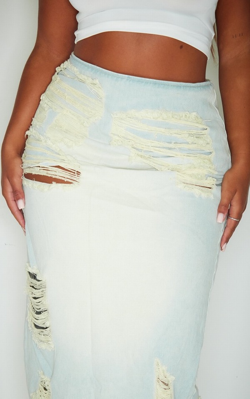 Grey Pretty Little Thing Shape Stone Ripped Detail Skirts | HRMSQLV-57