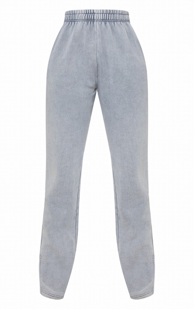 Grey Pretty Little Thing Tall Washed Split Hem Sweatpants | ABZGVTH-26