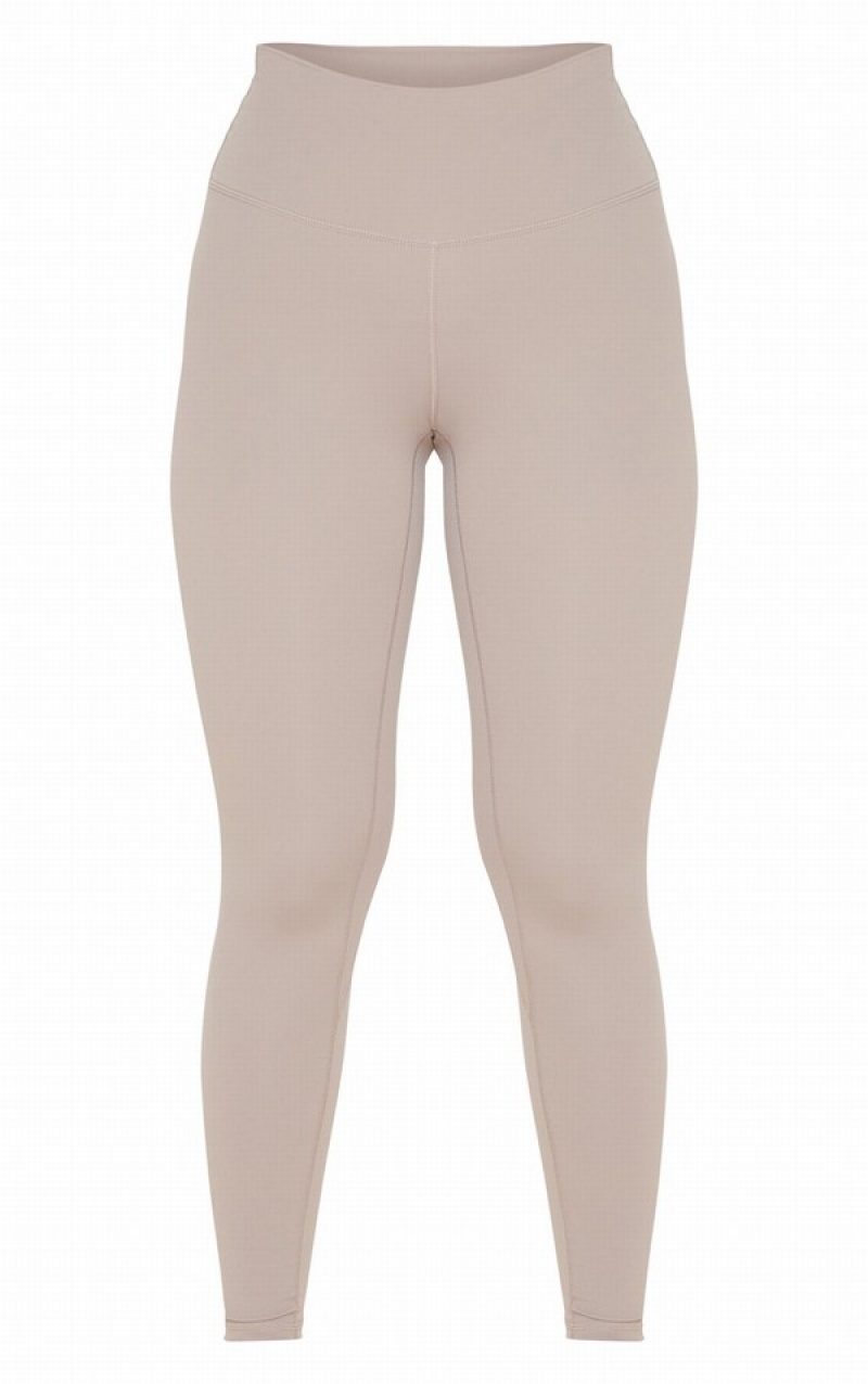 Grey / Brown Pretty Little Thing Taupe Sculpt High Waist Gym Leggings | JUXDLEW-09