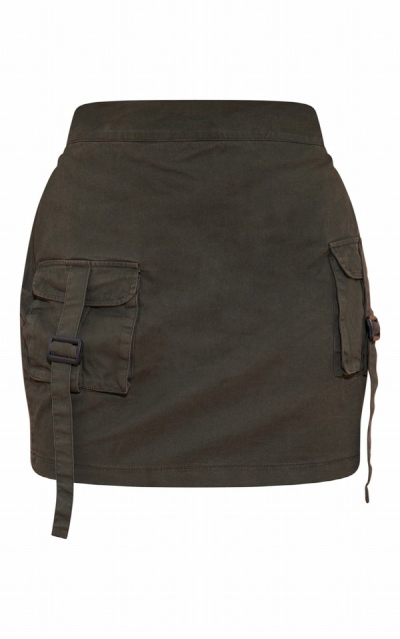 Khaki Pretty Little Thing Plus Utility Cargo Skirts | ARBXVGW-73