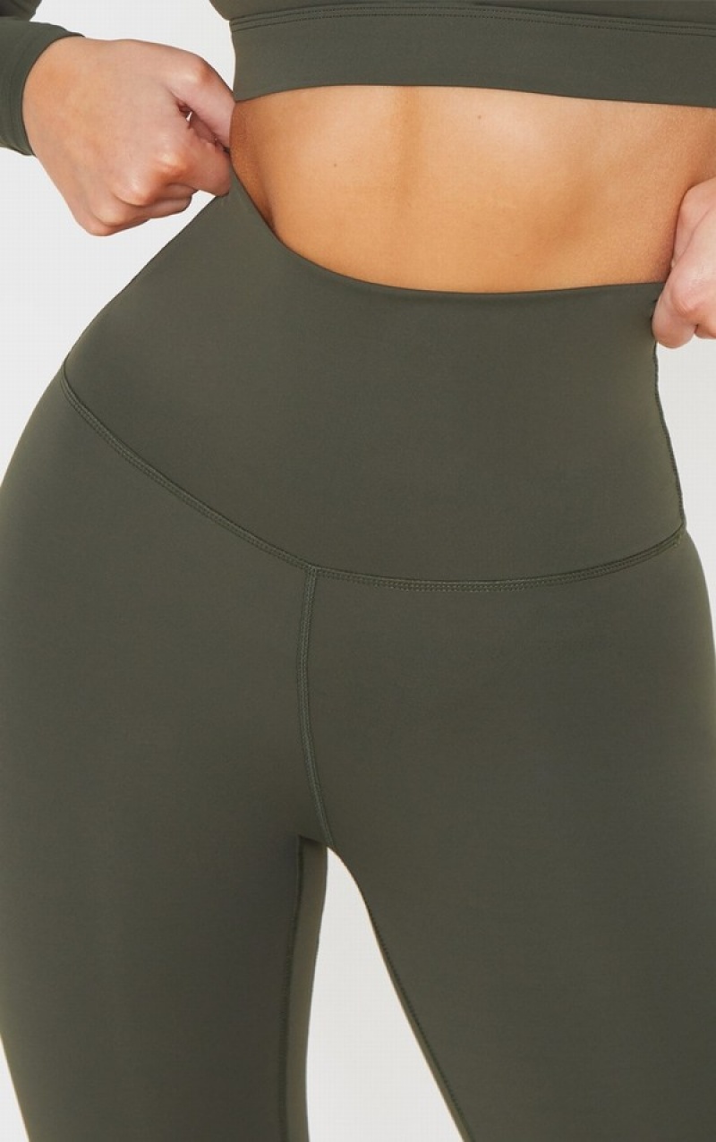 Khaki Pretty Little Thing Sculpt Super High Waist Gym Leggings | LKETUZO-68