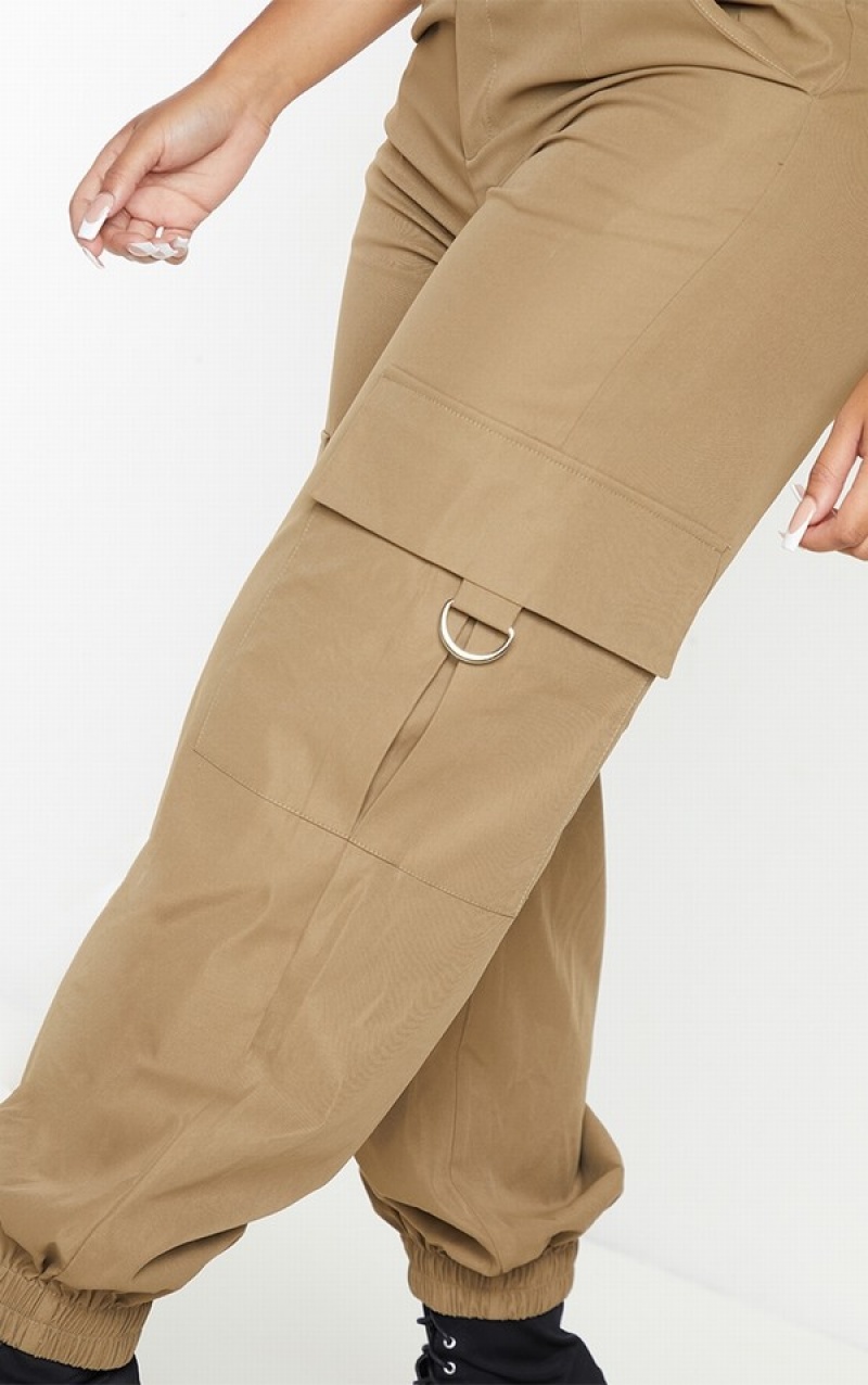 Khaki Pretty Little Thing Shape Cargo Cuffed Sweatpants | ACJQHZI-28