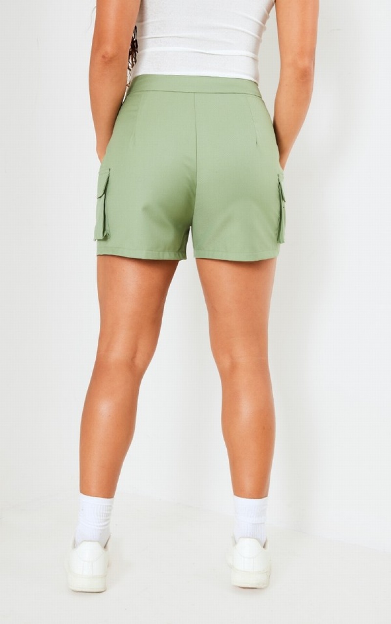 Khaki Pretty Little Thing TailoPocket Cargo Shorts | OVFYAWN-87