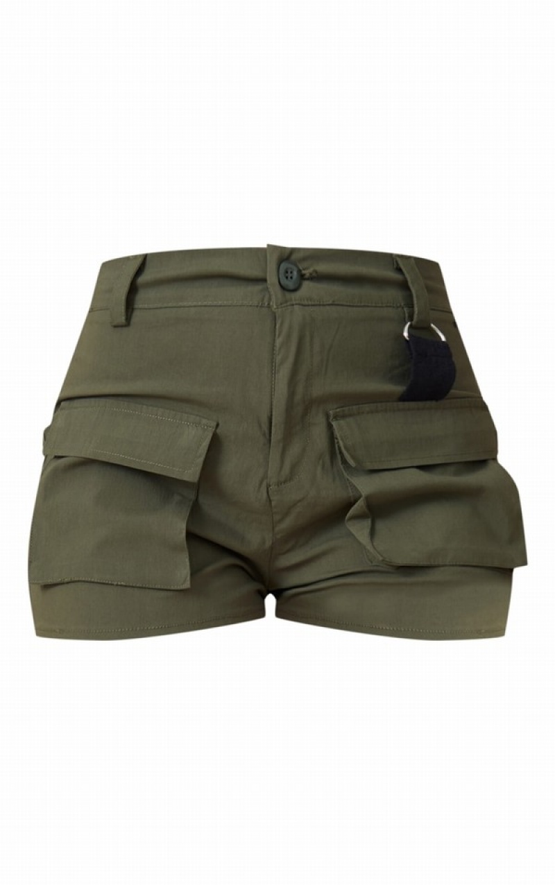 Khaki Pretty Little Thing Utility Buckle Detail Cargo Shorts | LOASIRH-85