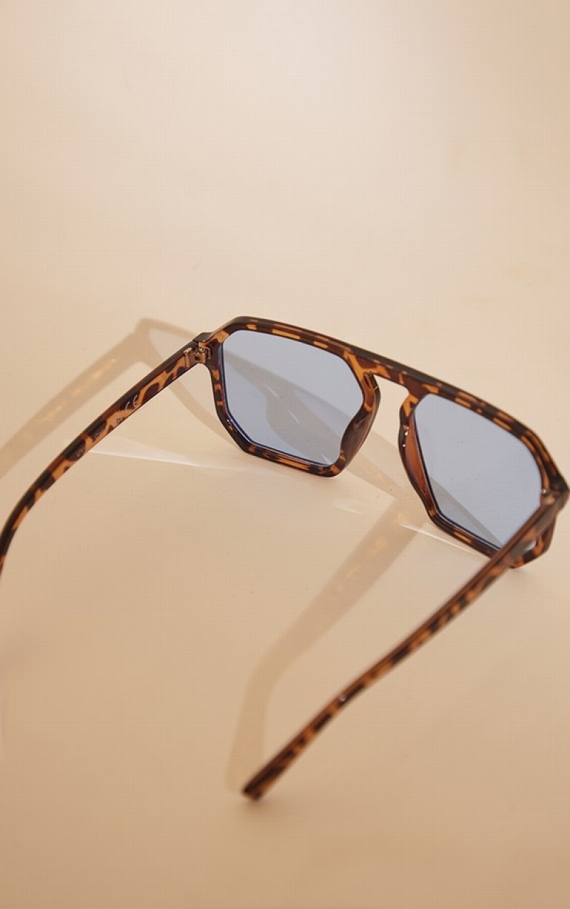 Leopard Pretty Little Thing Tortoiseshell Lens Aviator Sunglasses | DJRCTOH-82