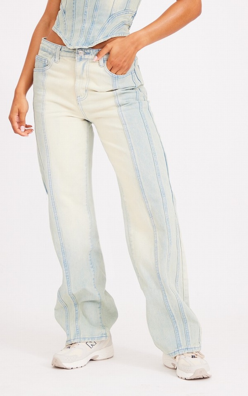 Light Blue Pretty Little Thing Wash Seam Detail Boyfriend Jean Jeans | XVRGLIQ-29