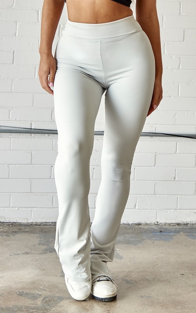 Light Grey Pretty Little Thing Contour Sculpt Foldover Leggings | QHKOSXI-70