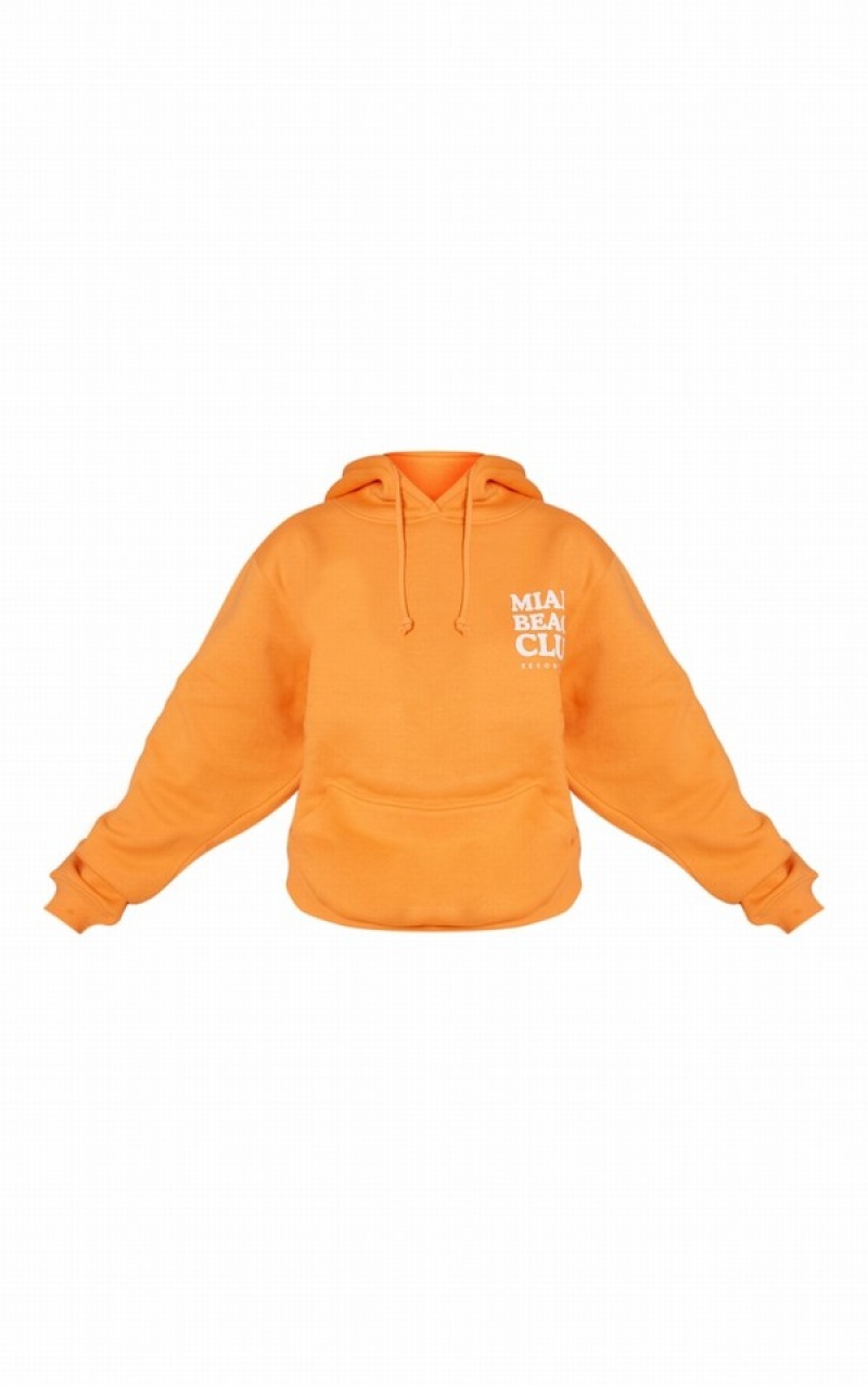 Light Orange Pretty Little Thing Bright Miami Print Oversized Hoodie | CEWHZQU-27