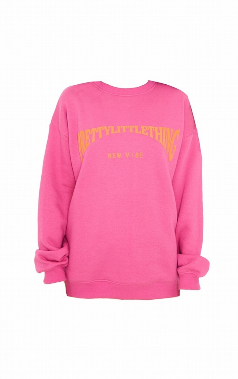 Light Pink Pretty Little Thing Bright New Vibe Printed Sweatshirts | YCFDOBP-74