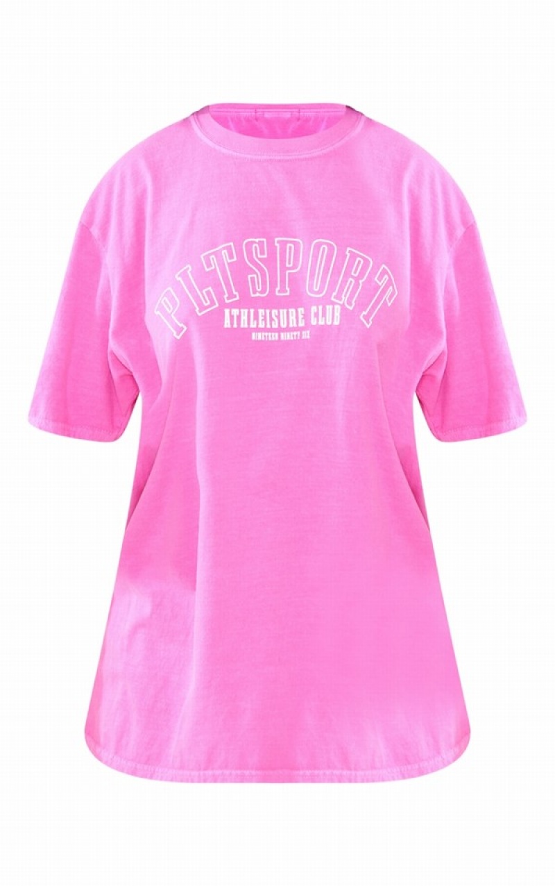 Light Pink Pretty Little Thing Petite Bright Oversized T-shirts | CKFILOV-15