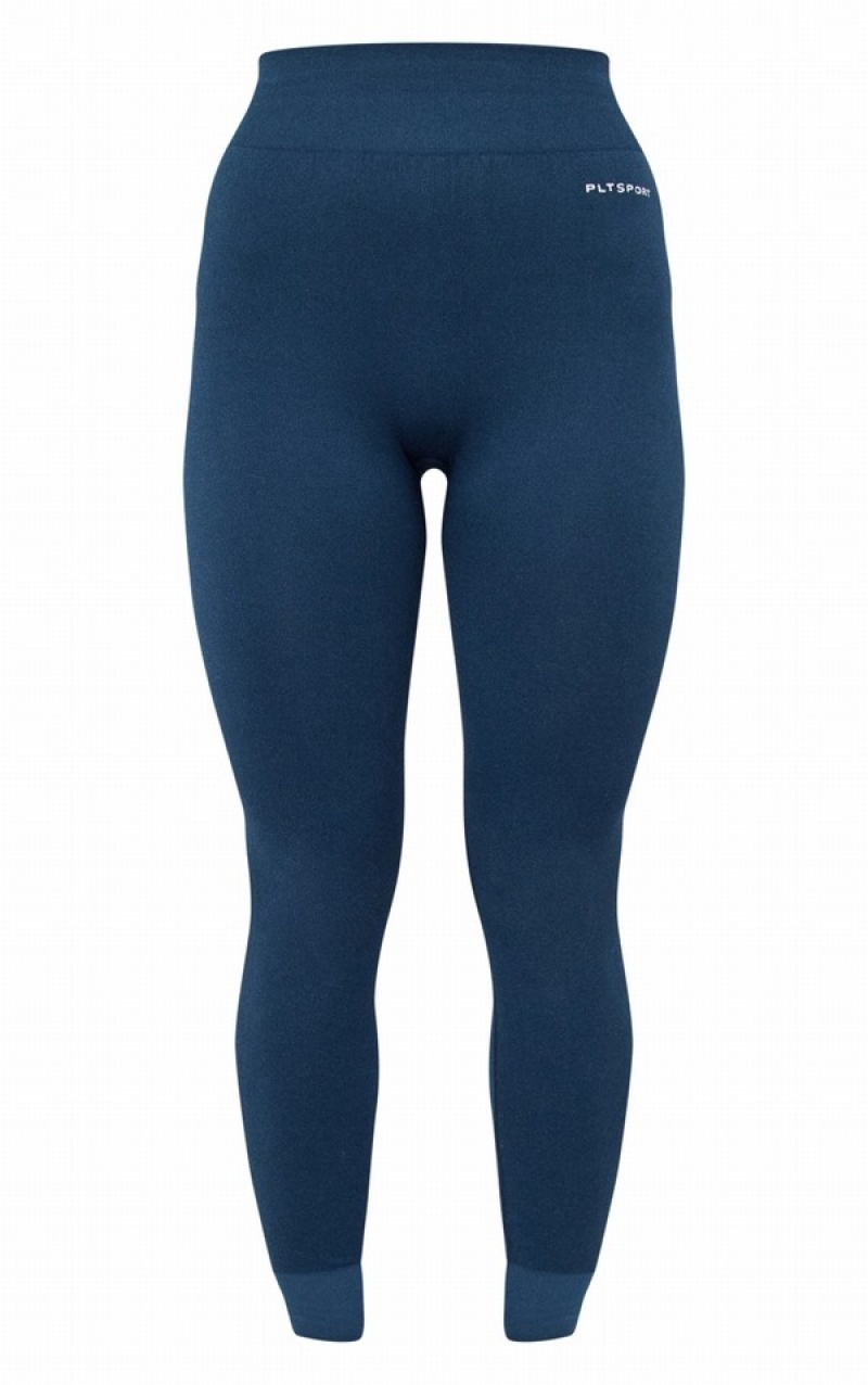 Navy Pretty Little Thing Sport Basic Seamless Leggings | WGRMZBJ-51