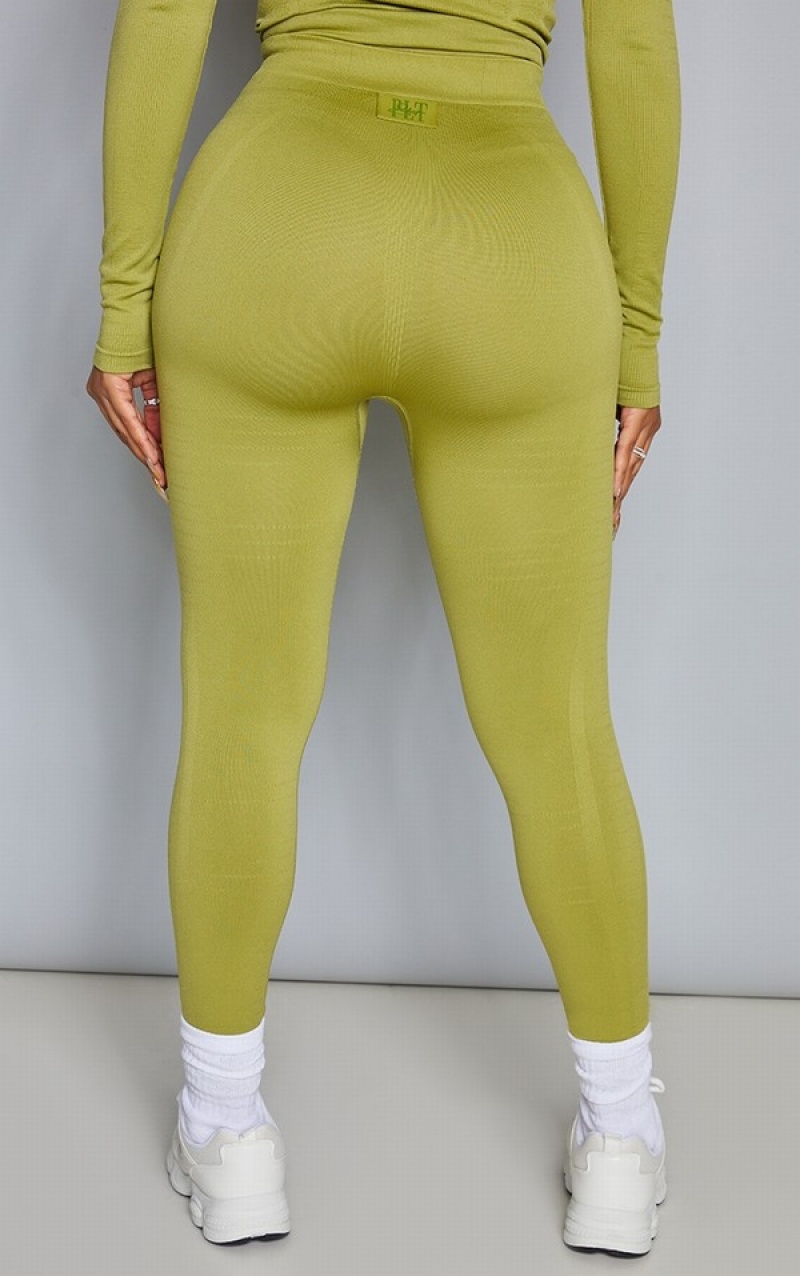 Olive Pretty Little Thing Shape Olivended Gym Leggings | TLYZFAG-54