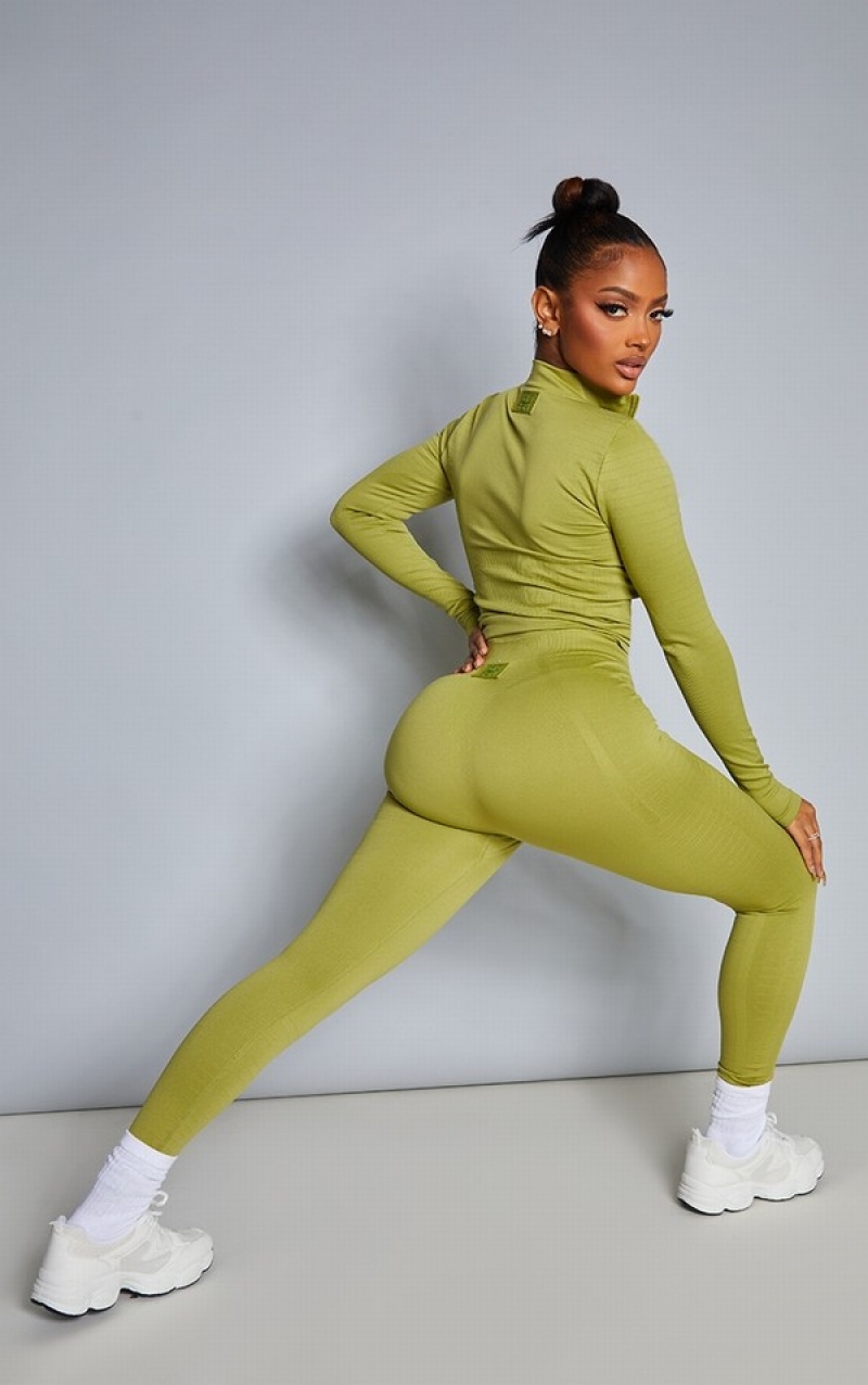 Olive Pretty Little Thing Shape Olivended Gym Leggings | TLYZFAG-54