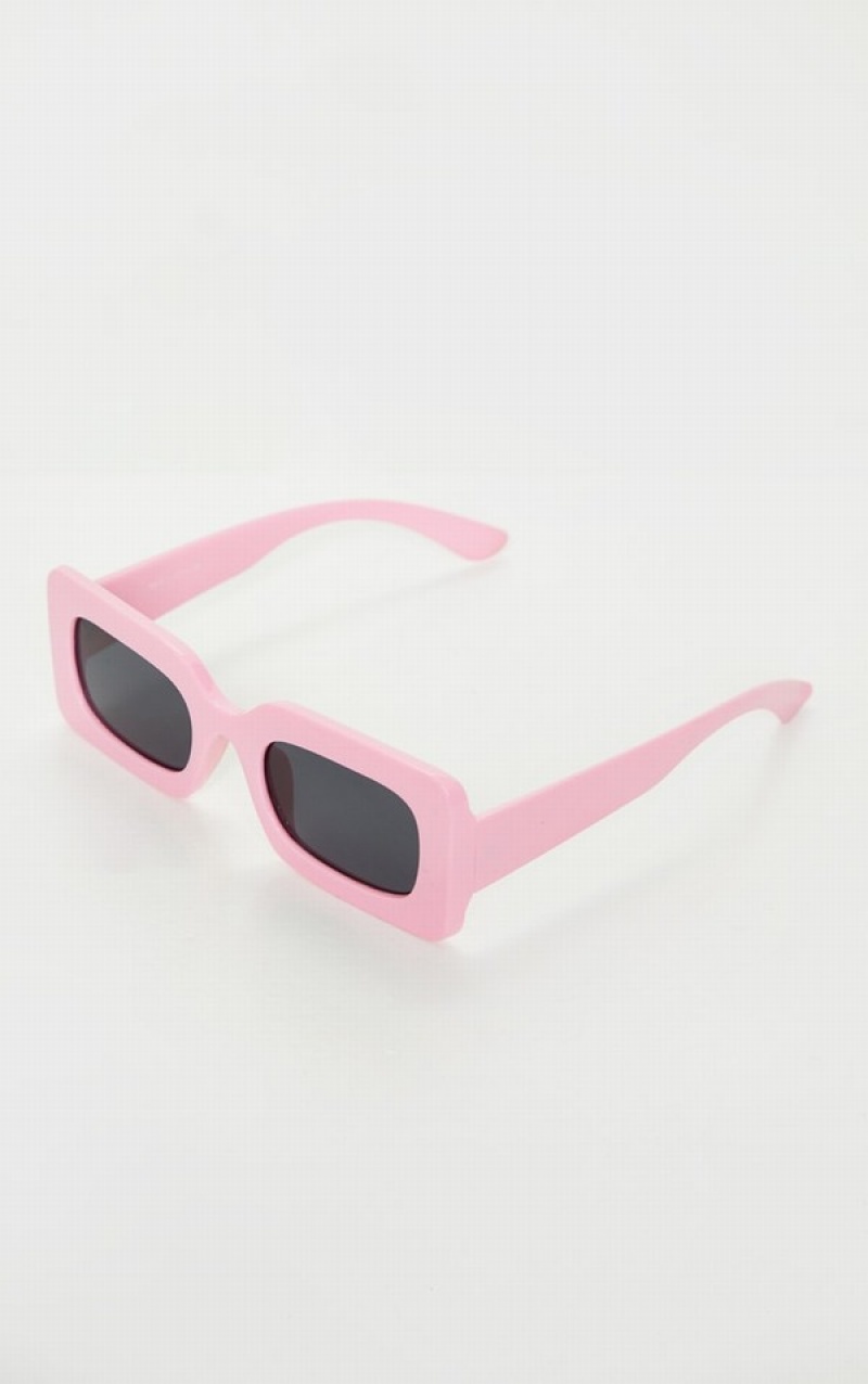 Pink Pretty Little Thing Baby Lens Chunky Square Frame Sunglasses | YZIATNB-12