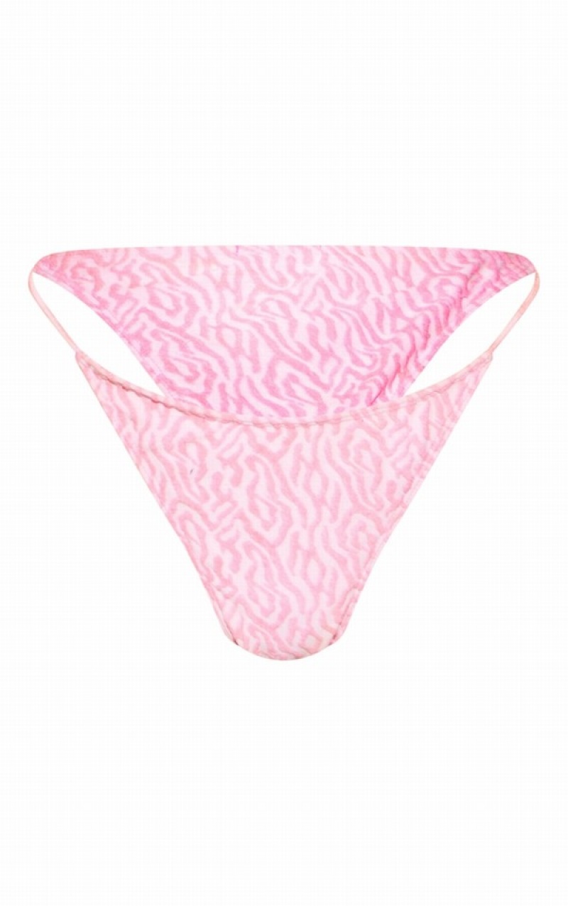 Pink Pretty Little Thing Baby Mix Match Embossed Towelling Tanga Bikini Bottoms | HRMEBQA-96