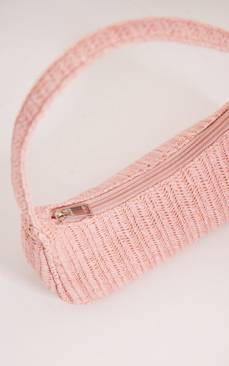 Pink Pretty Little Thing Baby Simple Raffia Shoulder Bags | FCILJRG-10