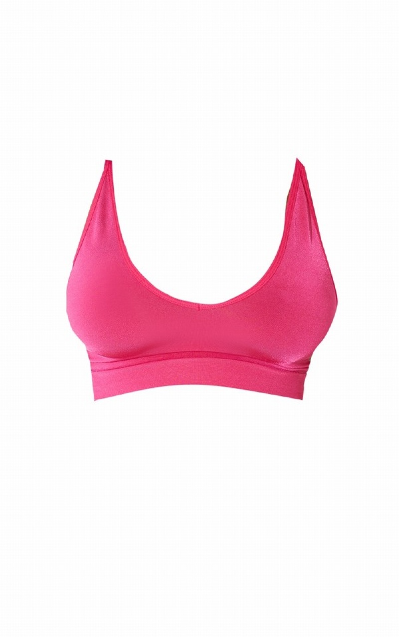 Pink Pretty Little Thing Candy Mix Match Seamless Scoop Neck Bikini Tops | NXHIWPS-30