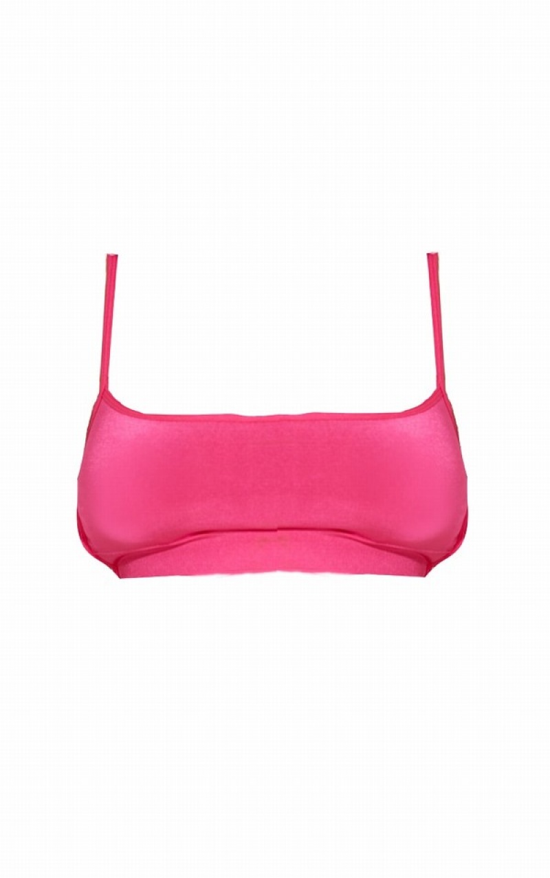 Pink Pretty Little Thing Candy Mix Match Seamless Strappy Back Bikini Tops | FHSCUKZ-70