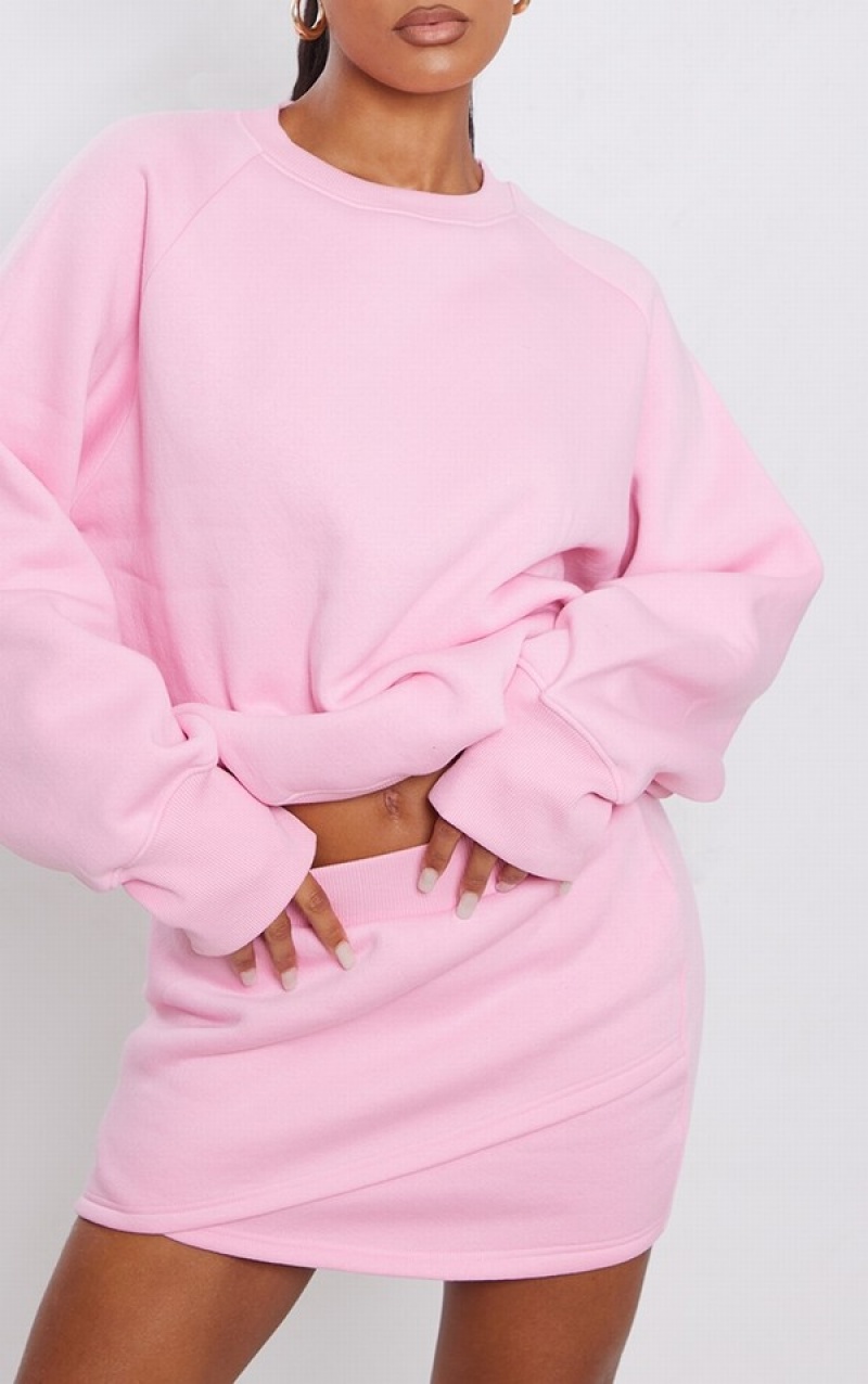 Pink Pretty Little Thing Candy Oversized Boxy Sweatshirts | PSQUGJX-45