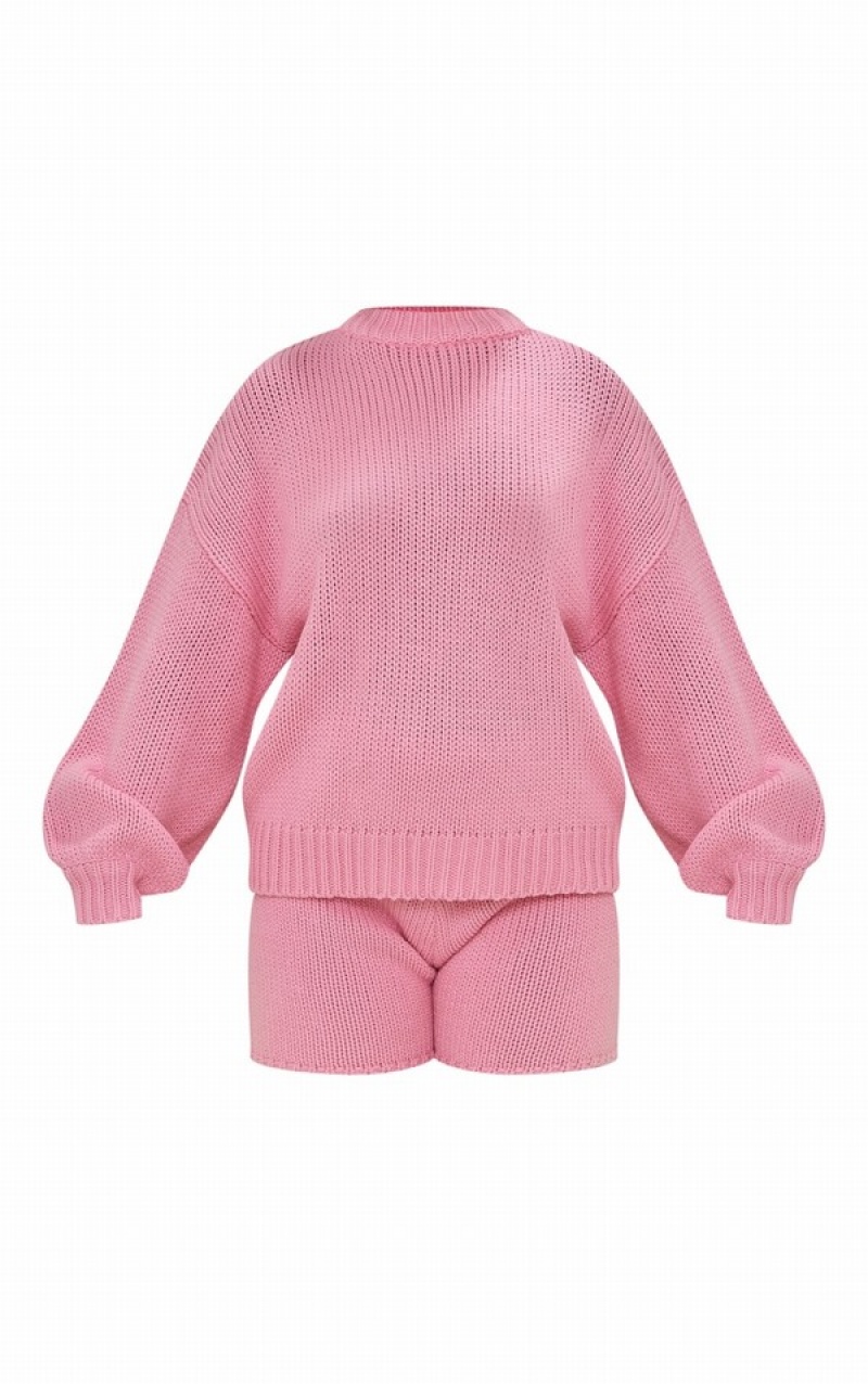 Pink Pretty Little Thing Chunky Knit Shorts | CAIHPOX-65