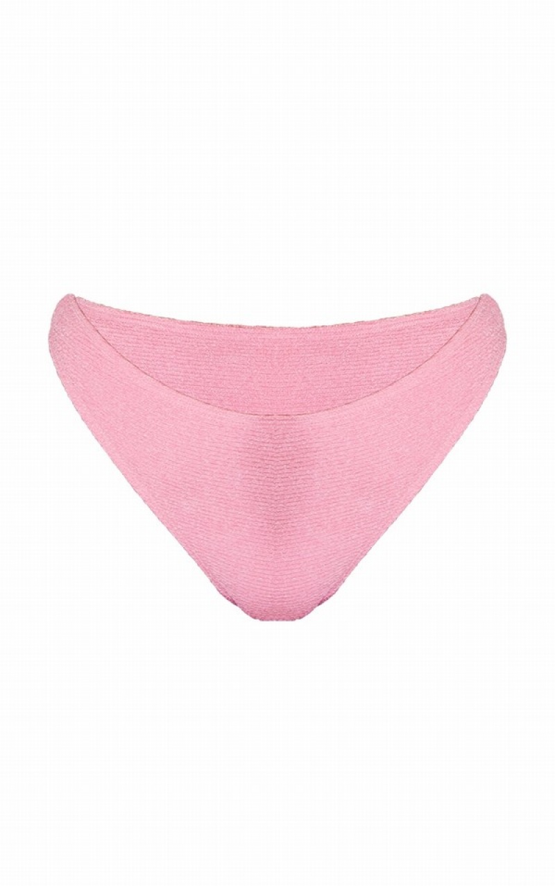 Pink Pretty Little Thing Crinkle Cheeky Bum Bikini Bottoms | LMOXTHN-07