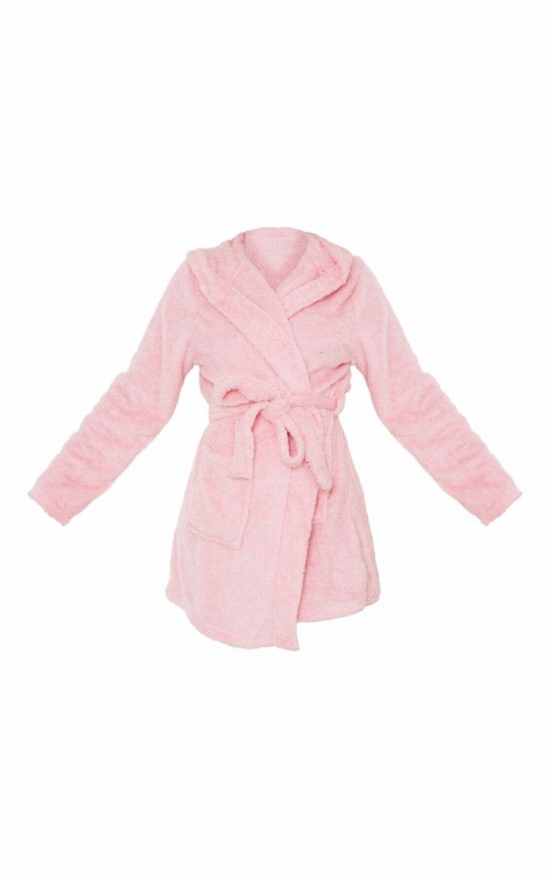 Pink Pretty Little Thing Fluffy Bath Robe Sleepwear | PGAYMJN-97