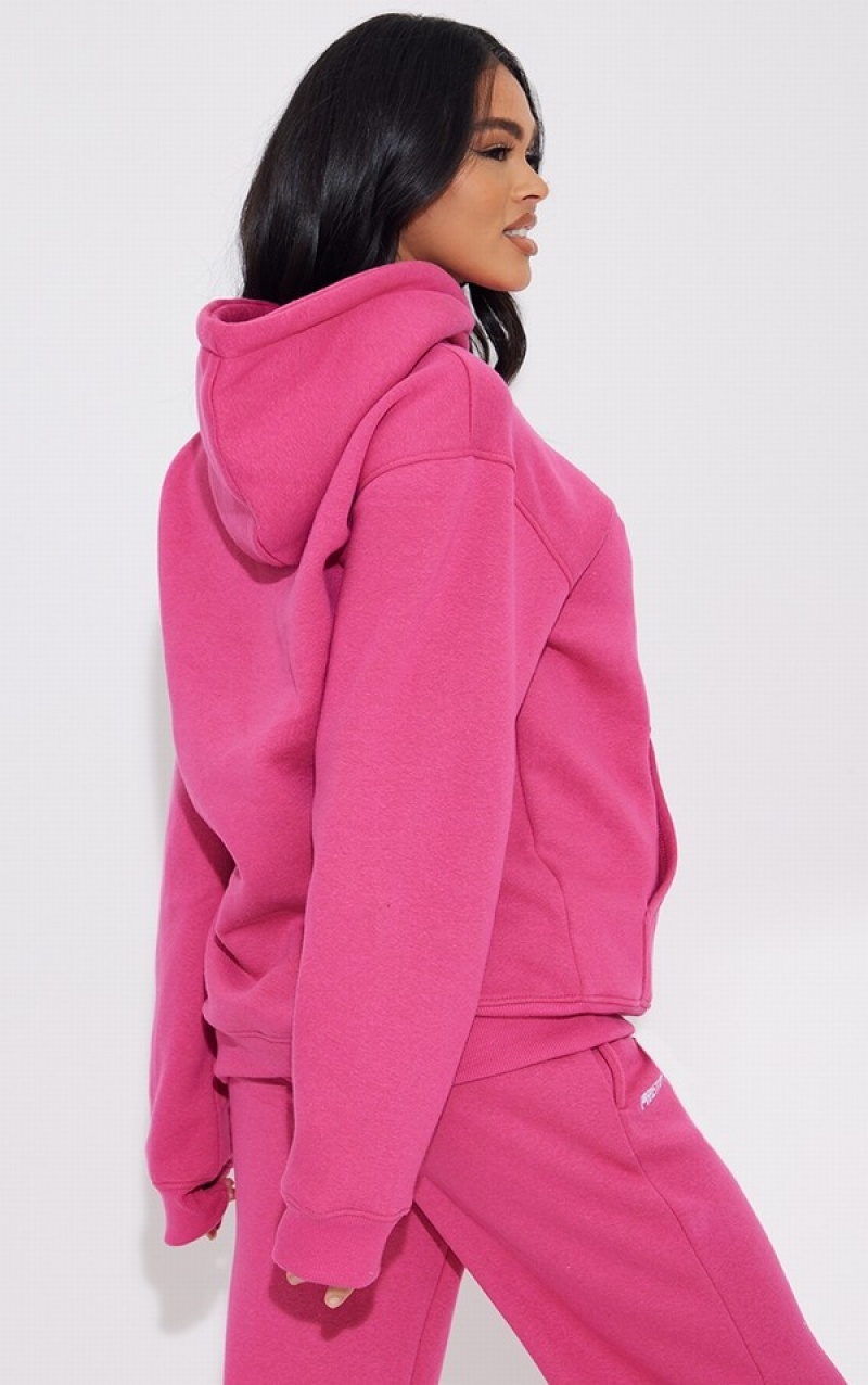 Pink Pretty Little Thing Hot EmbroideGraphic Hoodie | OMKPREA-89