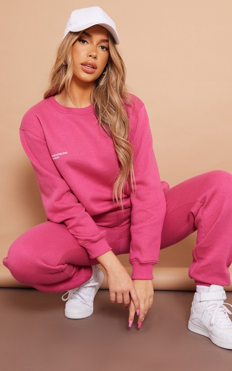 Pink Pretty Little Thing Hot Est 2012 Oversized Sweatshirts | GZDBFOP-29