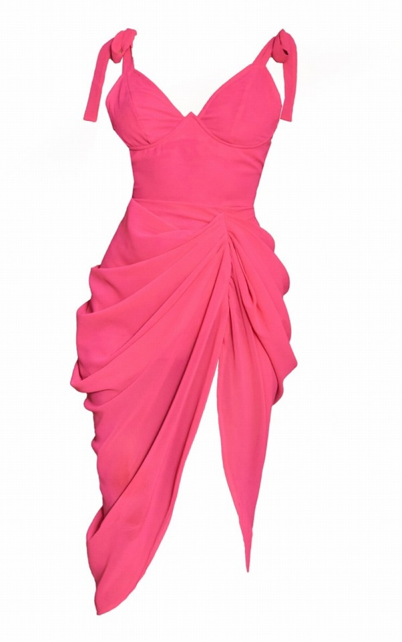 Pink Pretty Little Thing Hot Underwire Detail Draped Dresses | EFBILCW-15