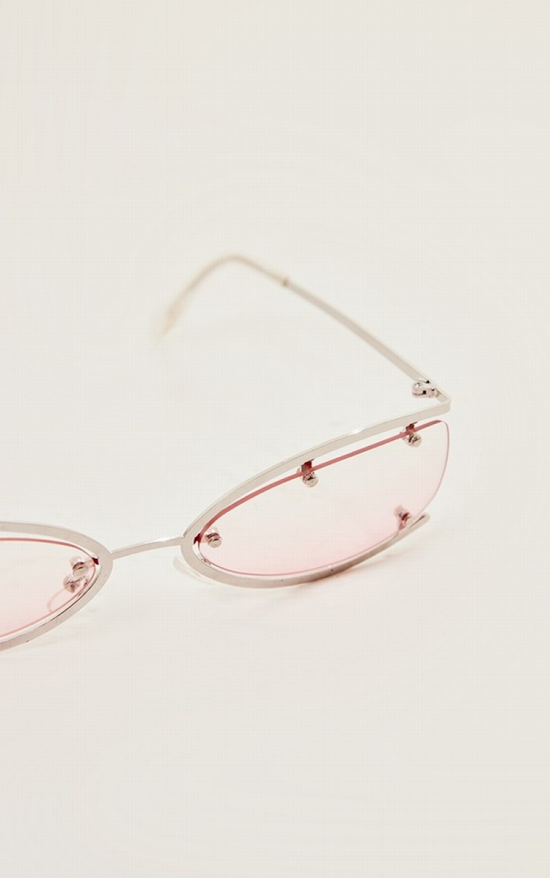 Pink Pretty Little Thing Lens Metal Edging Frame Sunglasses | VZRODPK-13