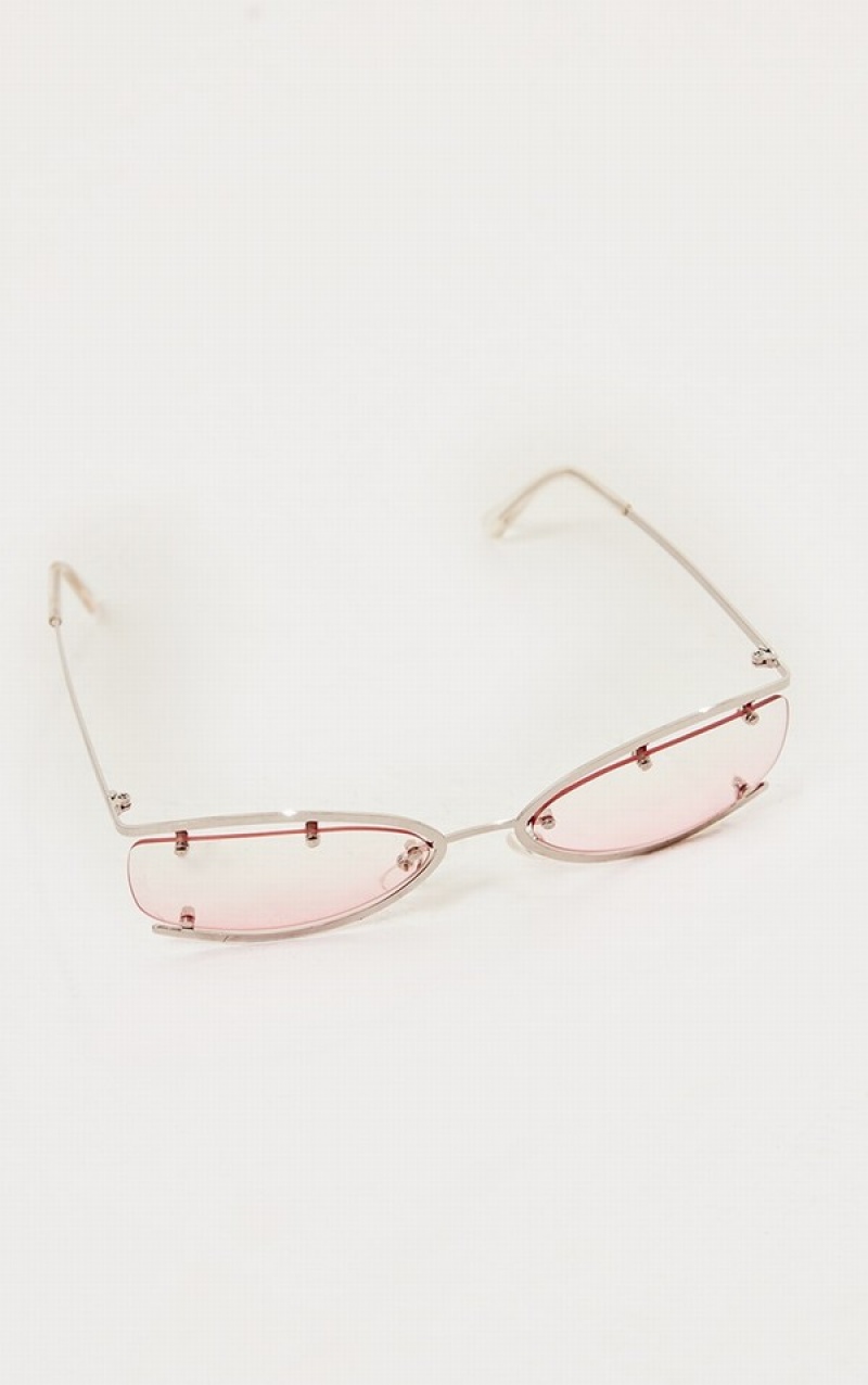 Pink Pretty Little Thing Lens Metal Edging Frame Sunglasses | VZRODPK-13