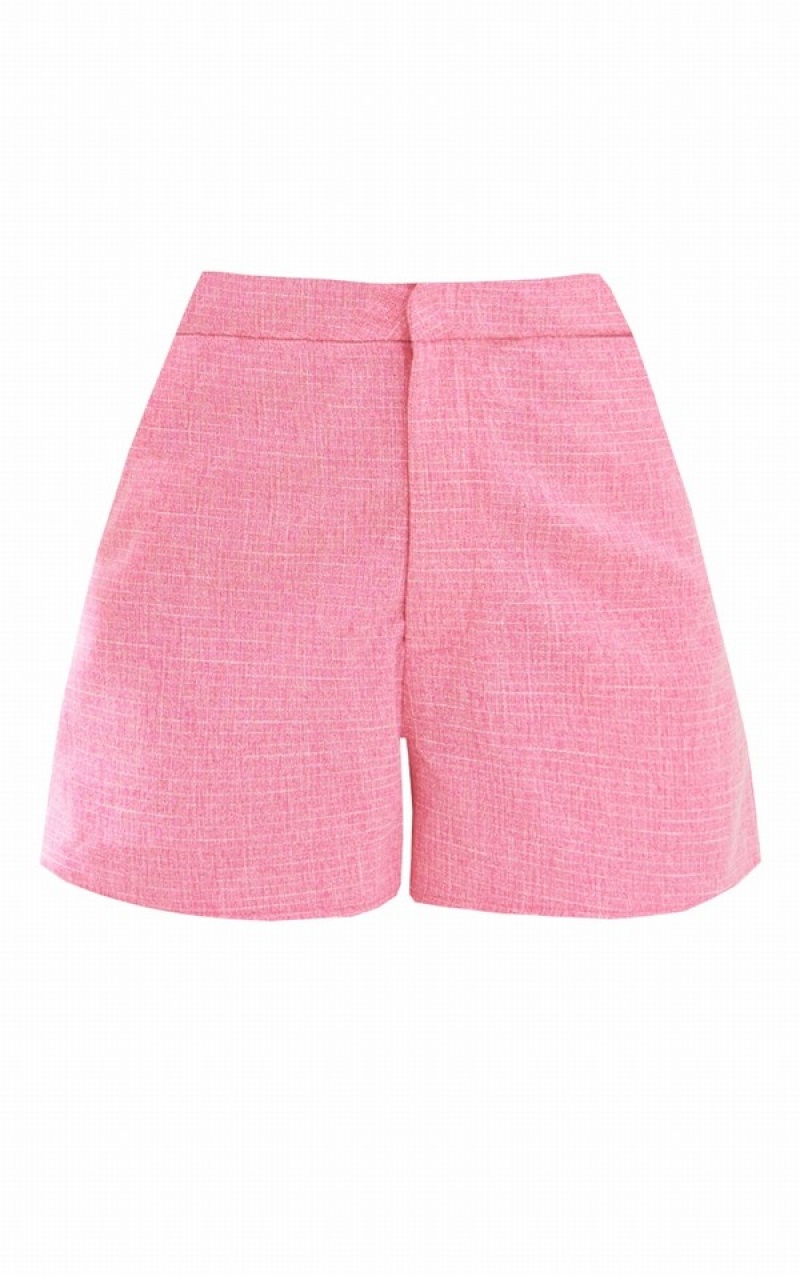 Pink Pretty Little Thing Linen Look TailoHigh Waisted Shorts | NJOCEFW-96