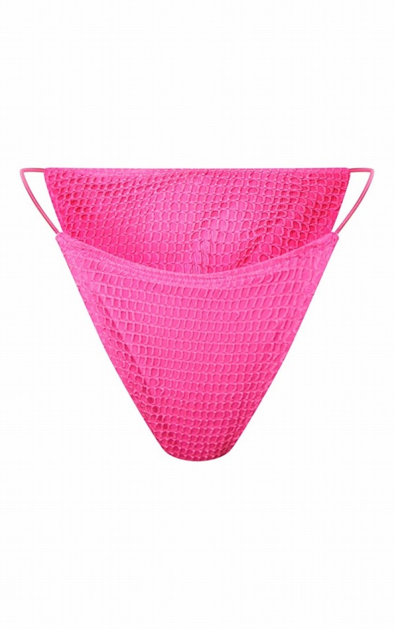 Pink Pretty Little Thing Net String Side Bikini Bottoms | HNXGIBY-09