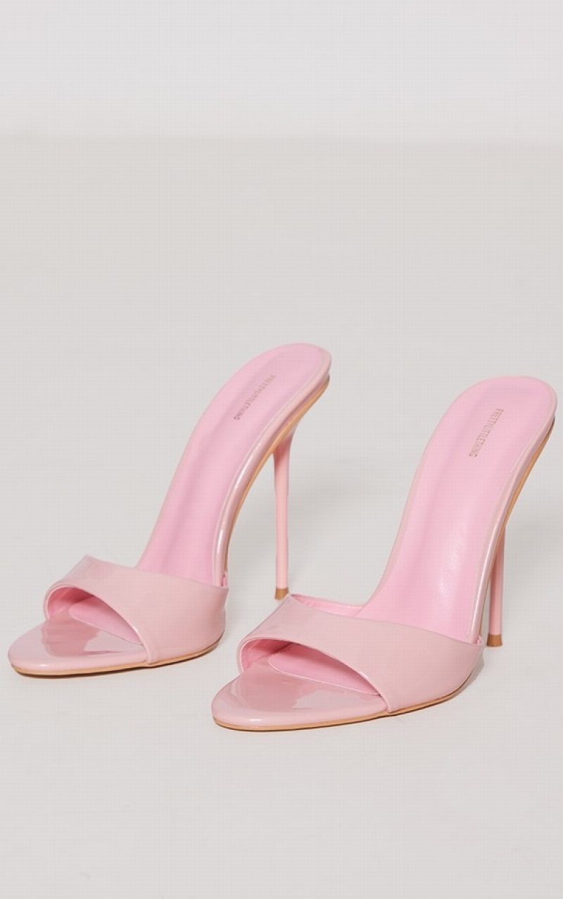 Pink Pretty Little Thing Pointed PU Strap High Stilettoeds Heels | EFACKZD-26