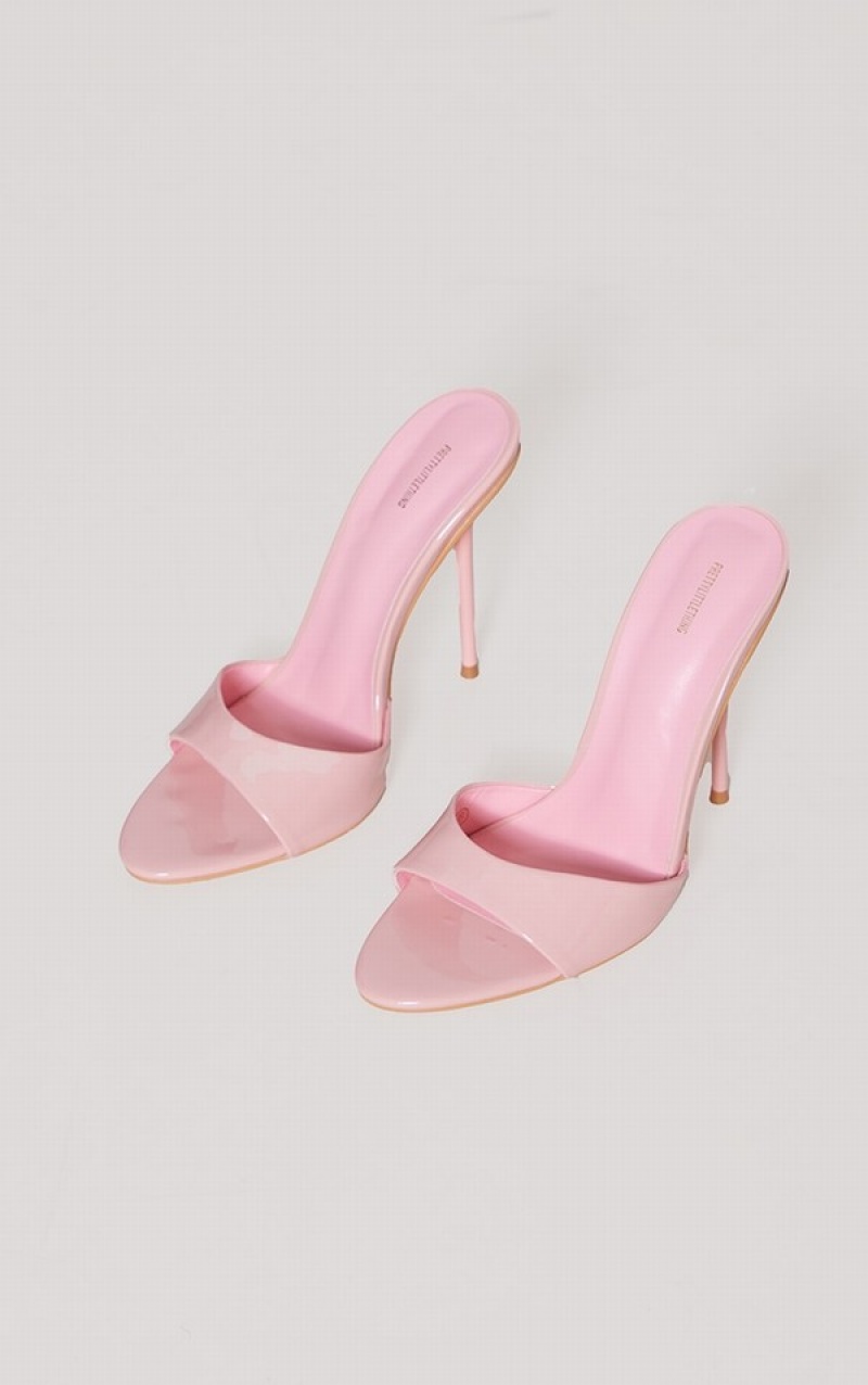 Pink Pretty Little Thing Pointed PU Strap High Stilettoeds Heels | EFACKZD-26