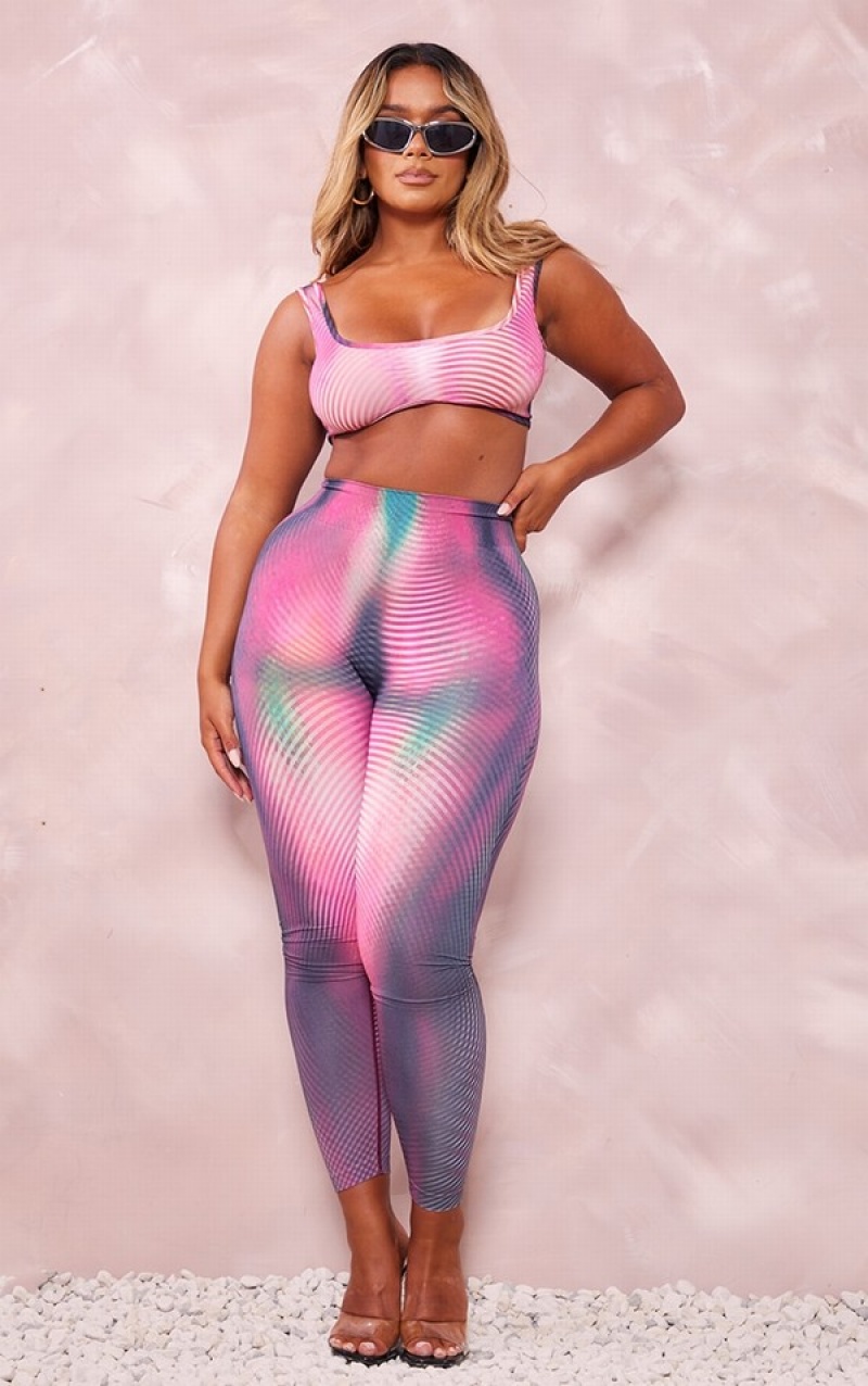 Pink Pretty Little Thing Shape Body Print High Waist Leggings | JFVUMDL-05