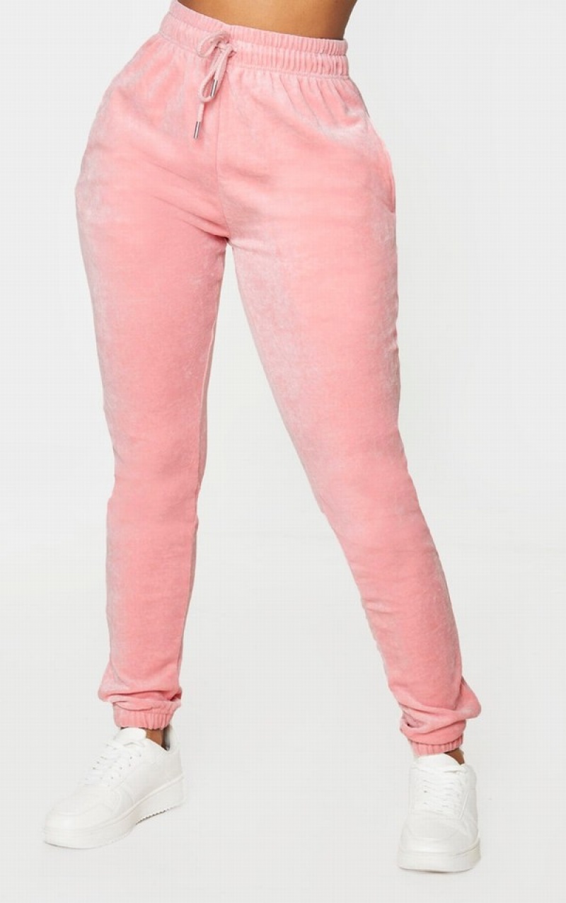 Pink Pretty Little Thing Shape Dusty Velour Skinny Sweatpants | NJGKWTX-83