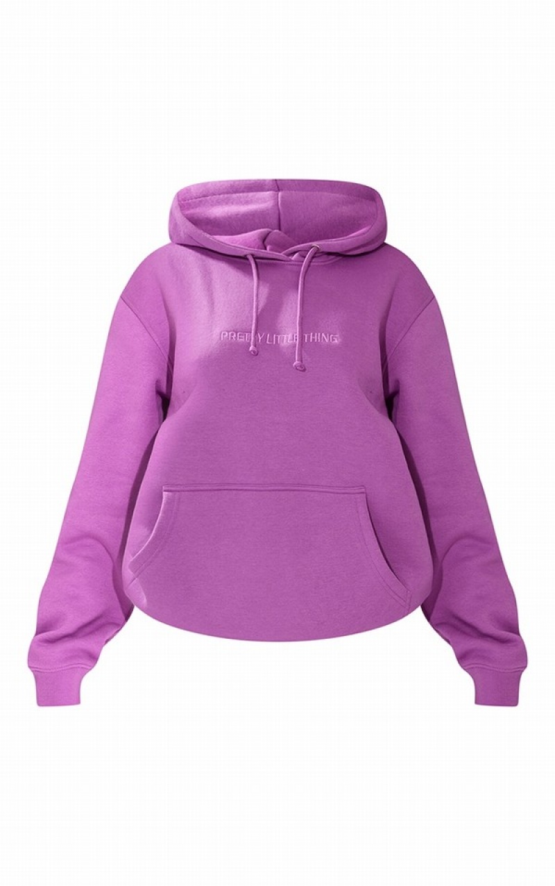 Purple Pretty Little Thing EmbroideGraphic Hoodie | QJFBSXW-29