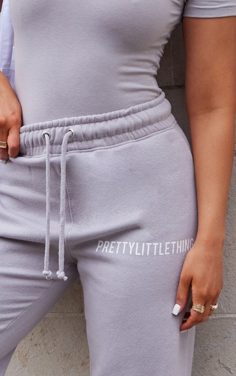 Purple / Grey Pretty Little Thing Logo Lilac High Waisted Cuffed Bodysuits | BFTOLKU-61