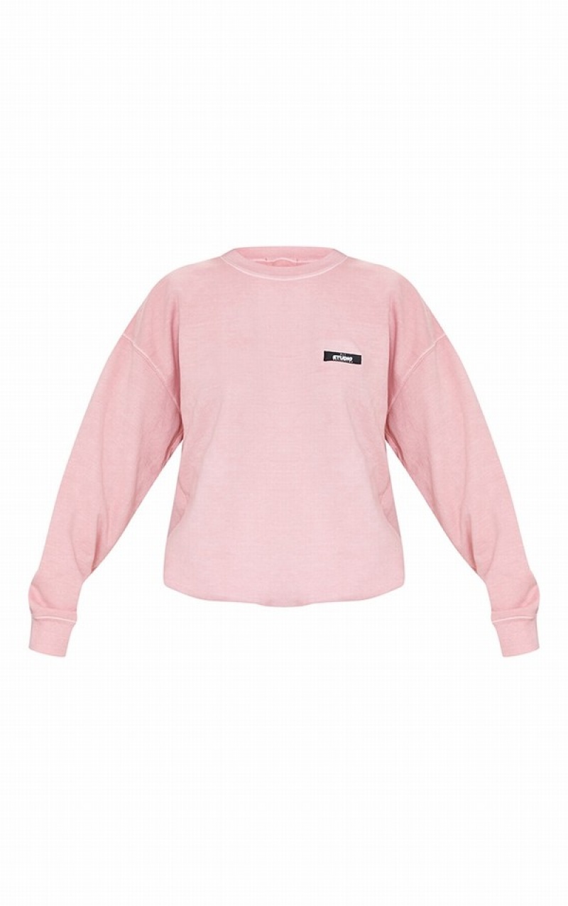 Rose Pretty Little Thing Dusty Studio Washed Sweatshirts | HMRXQKT-15