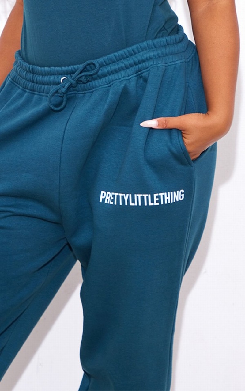 Turquoise Pretty Little Thing Plus Teal High Waisted Sweatpants | DPHCLJG-39