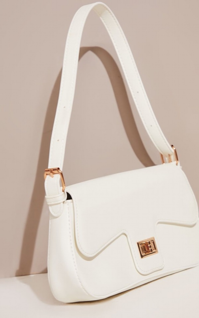 White Pretty Little Thing Envelope Shoulder Bags | OSRMHZQ-72