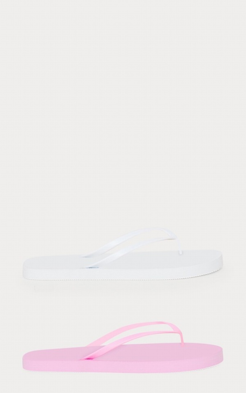 White Pretty Little Thing Flip Flop 2 Pack Flip Flops | KGDCPRW-25