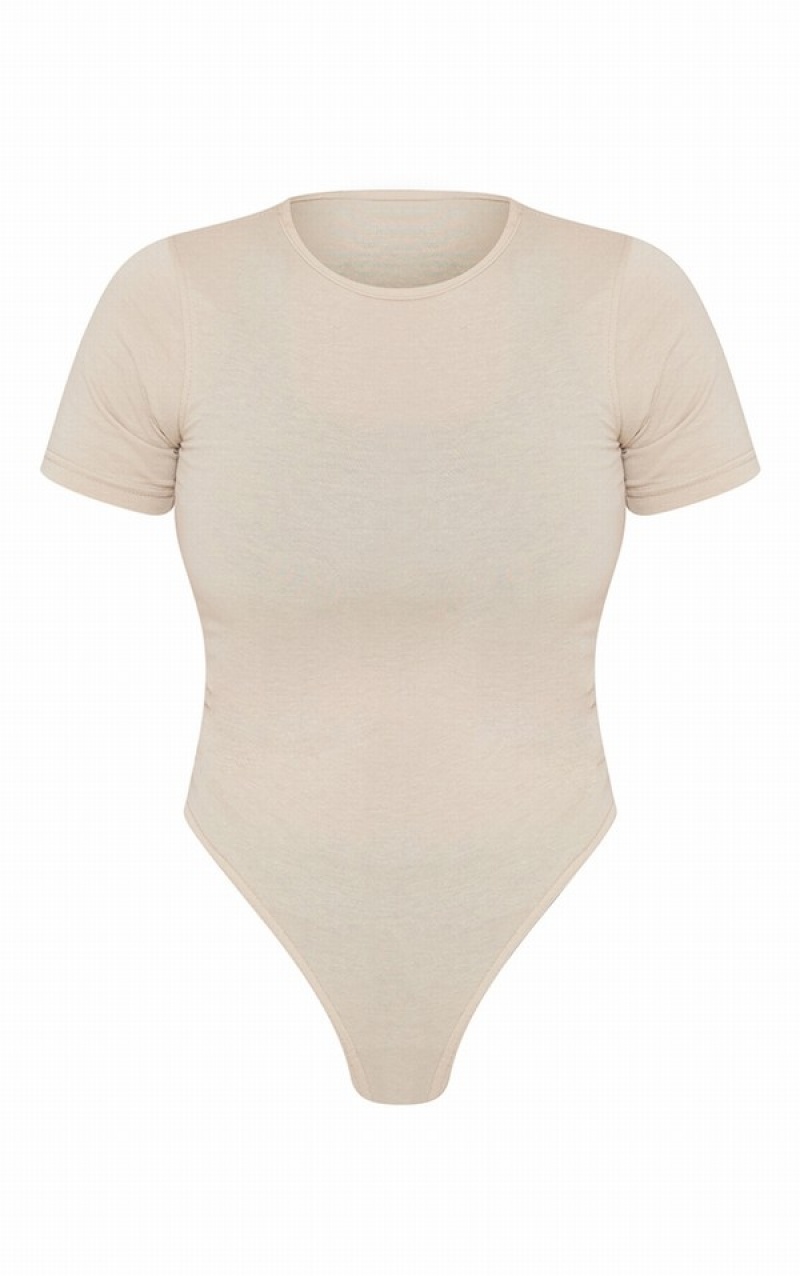 White Pretty Little Thing Off Logo Sleeved Bodysuits | GVECDOI-27