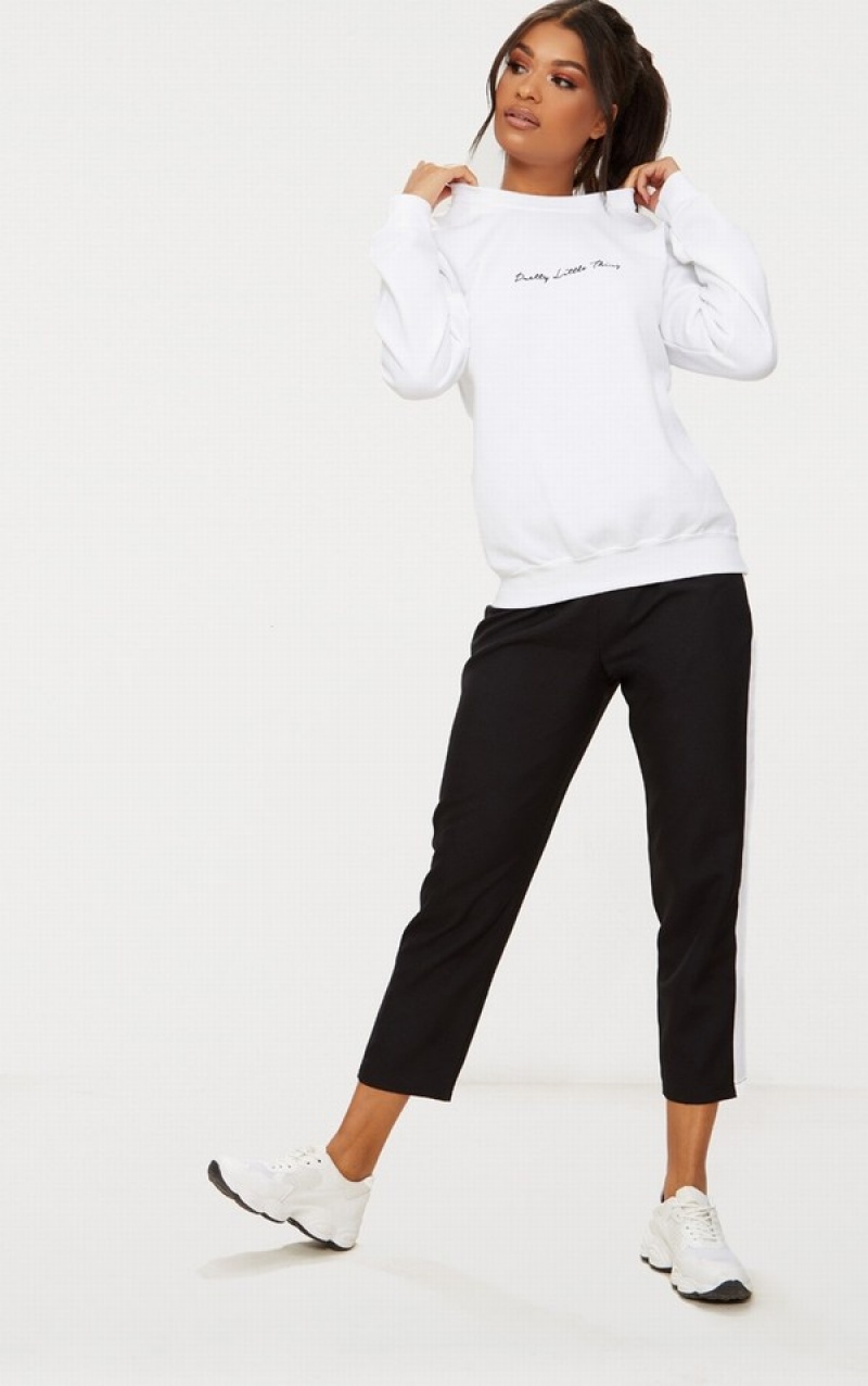 White Pretty Little Thing Oversized Basic Sweatshirts | UZALGSV-58