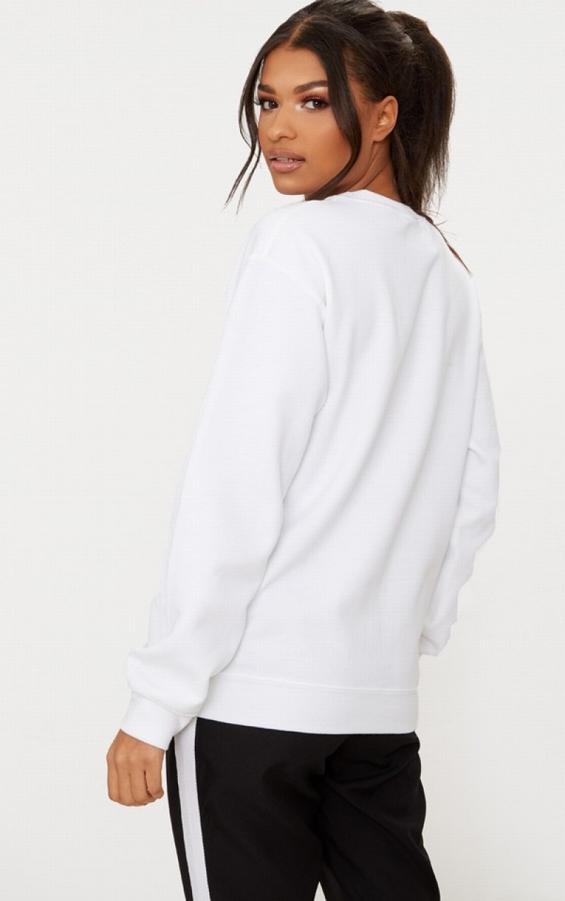 White Pretty Little Thing Oversized Basic Sweatshirts | UZALGSV-58