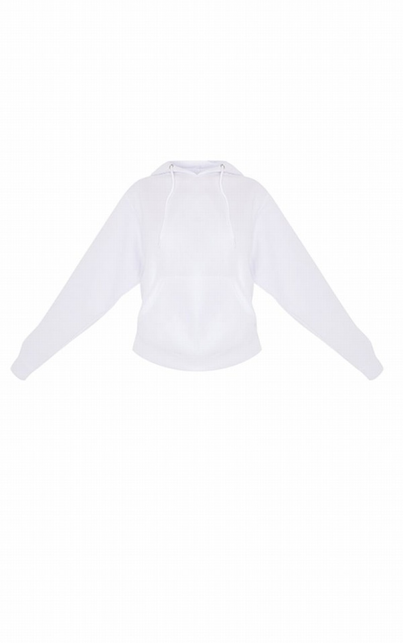 White Pretty Little Thing Petite Oversized Ultimate Hoodie | NSQJRFC-46