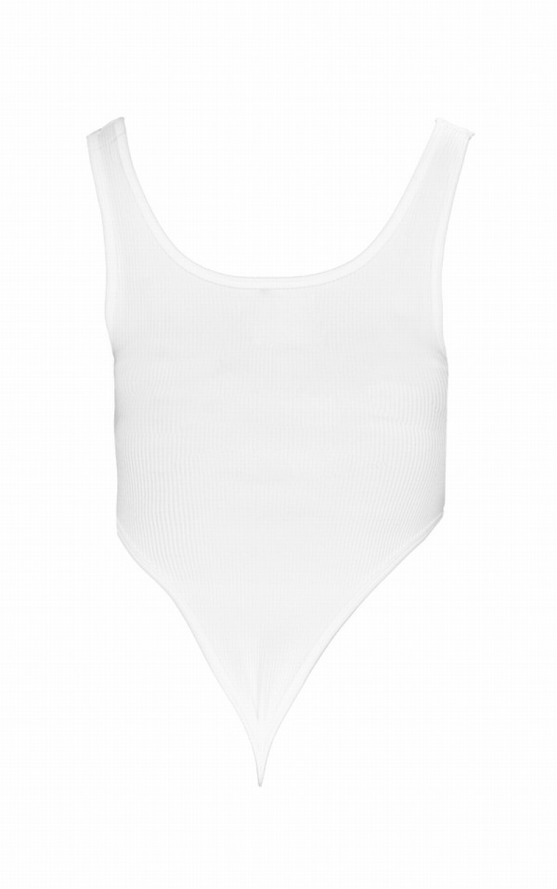 White Pretty Little Thing Shape StructuSnatched Rib High Rise Bodysuits | PXWHEVI-57